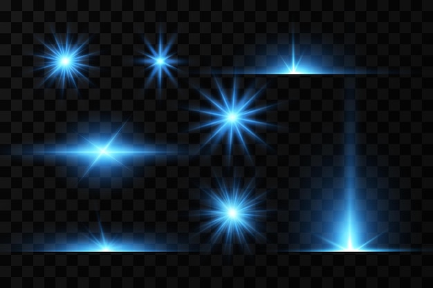 Effect of bright glow of blue stars light particles