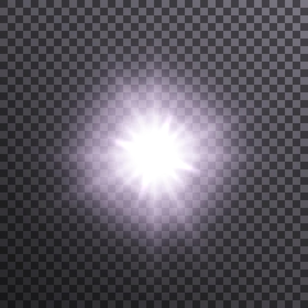 Vector the effect of bright sunlight. twinkling gold star on a transparent background.bright light effect.