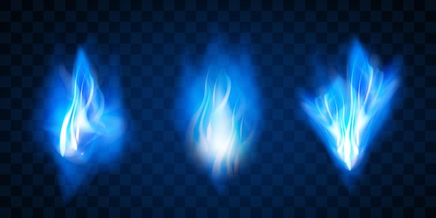 Vector effect burning red hot sparks realistic fire blue flames
