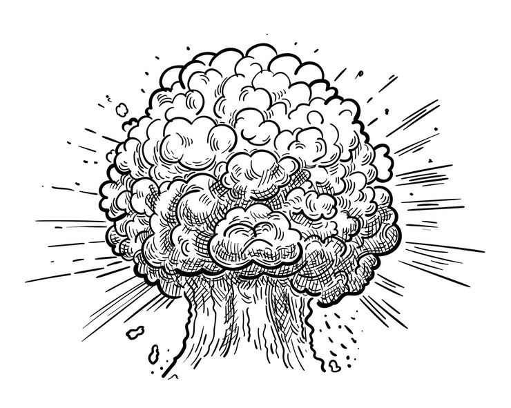 Vector the effect of a nuclear explosion smoke explosion nuclear explosion bomb explosion and smoke plum