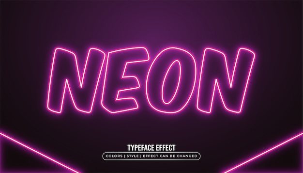 Vector effect van paarse neon-tekststijl