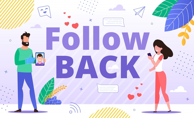 Vector effectieve tool voor follow back en cross-promotie