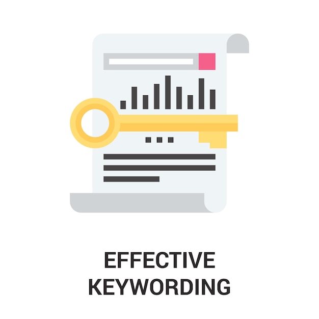 Effective keywording icon concept