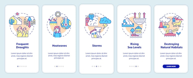 Effects of climate change onboarding mobile app screen