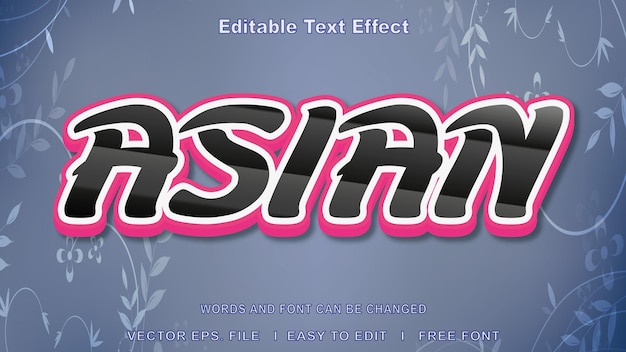 Effet de style de texte asian Vecteur Premium