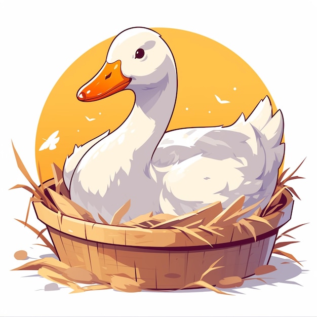 A efficient goose delivery cartoon style