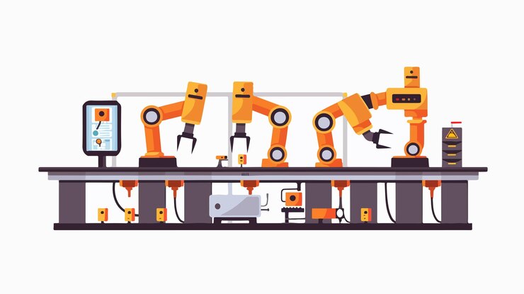 Vector efficient industrial machine tools in robotic production setting