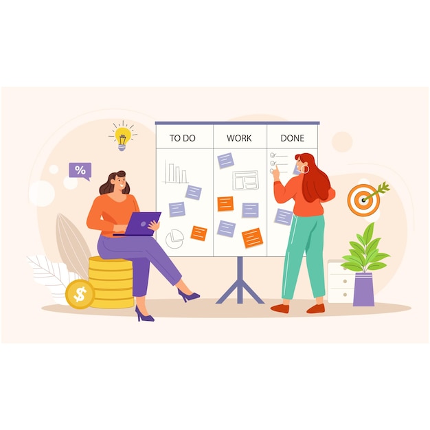 Efficient Task and Workflow Management Illustration Design