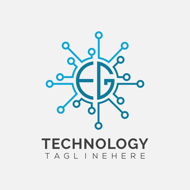 EG initial monogram for technology logo with circle style design