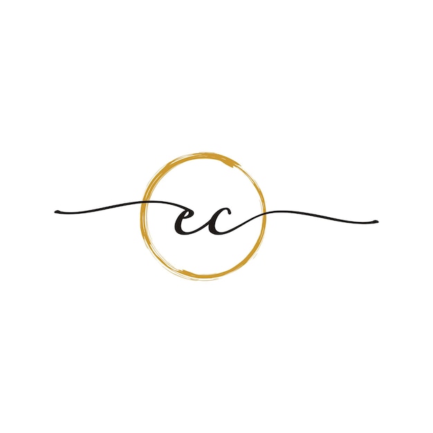 Vector eg initial script letter beauty logo template