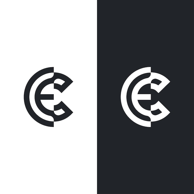 Vector eg-initialenlogo, schoon minimaal logo