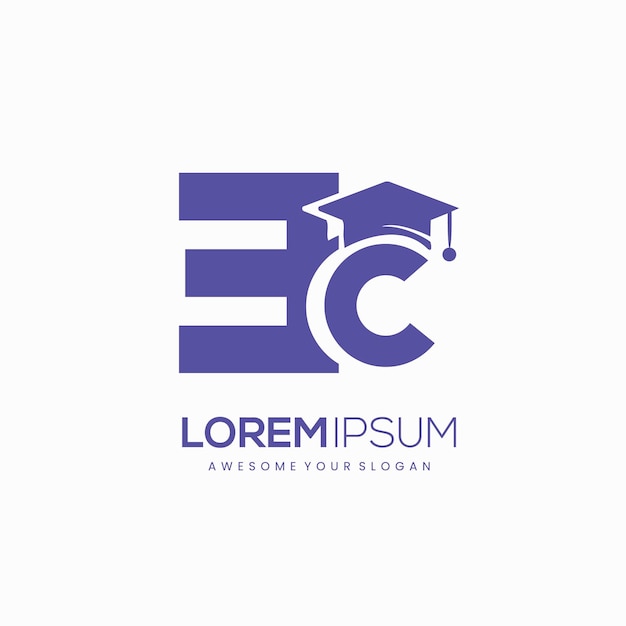 EG-logo. Cap-logo, educatief logo.university-logo. academie logo. Logo van onderwijsconsulent