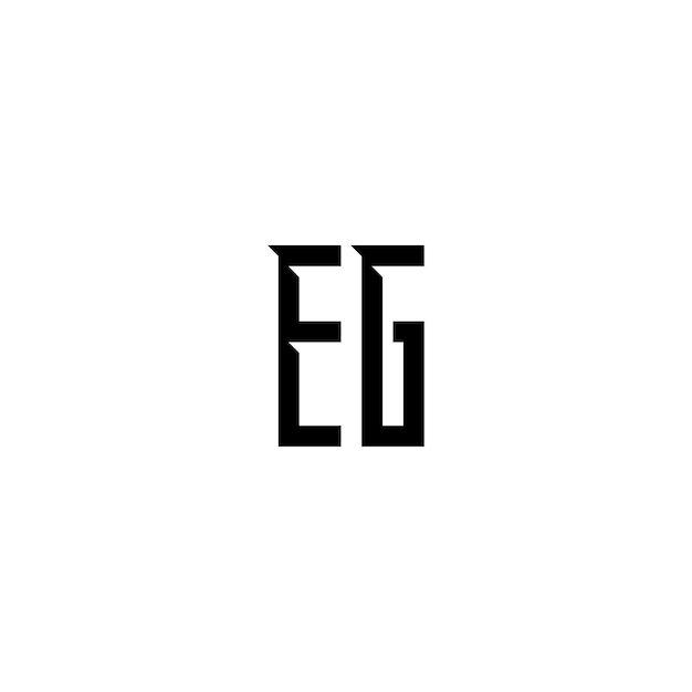 Vettore eg monogramma logo design lettera testo nome simbolo logotipo monocromatico carattere alfabetico logo semplice