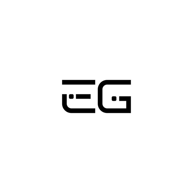 EG モノグラムロゴ デザイン文字 テキスト名 シンボル モノクロロゴタイプ アルファベット文字 シンプルロゴ