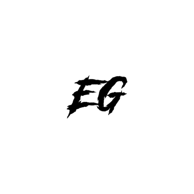 Vettore eg monogramma logo design lettera testo nome simbolo logotipo monocromatico carattere alfabetico logo semplice