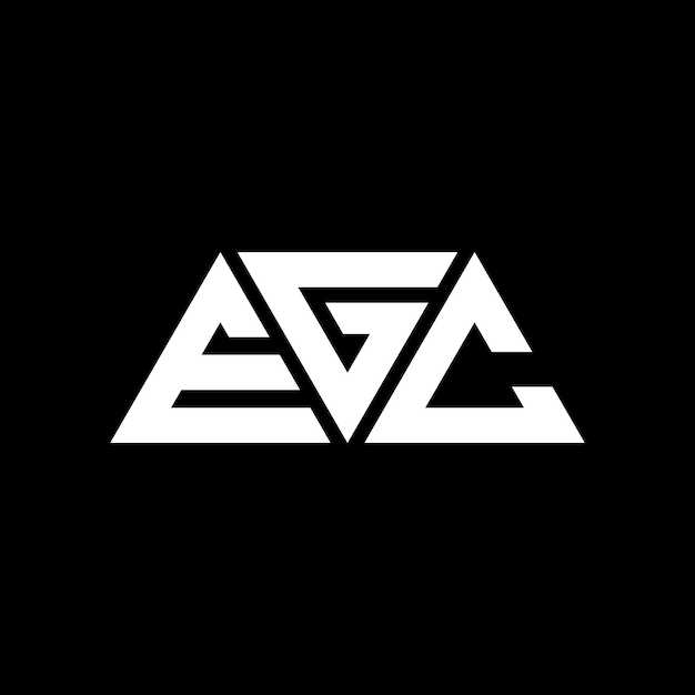 Треугольный логотип EGC с формой треугольника EGC треугольный дизайн логотипа EGC монограмма EGC триугольник вектор логотипа шаблон с красным цветом EGC трекутный логотип Simple Elegant and Luxurious Logo EGC