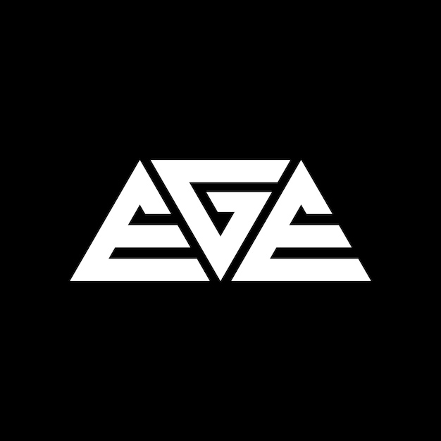 Треугольная буква EGE дизайн логотипа с треугольной формой EGE треугольная конструкция логотипа EGE монограмма EGE триугольный вектор логотипа шаблон с красным цветом EGE трекутный логотип Простой Элегантный и роскошный логотип EGE