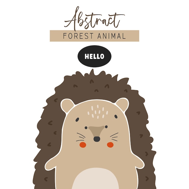 Egel dier geïsoleerde vector schattige dieren egel bos clipart portret dierlijke vector