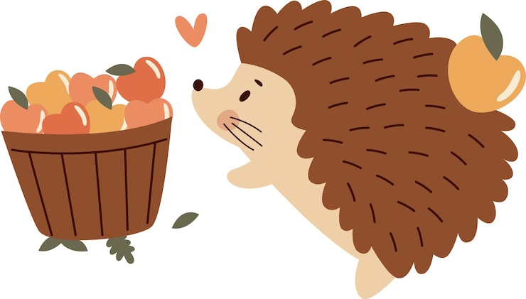 Vector egel met appels