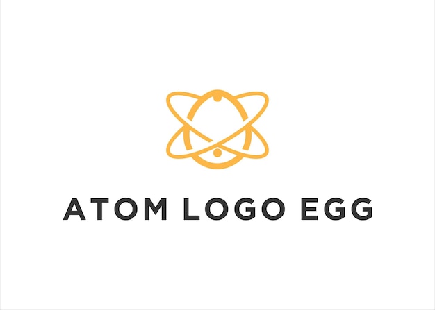 egg and atom logo design icon template vector