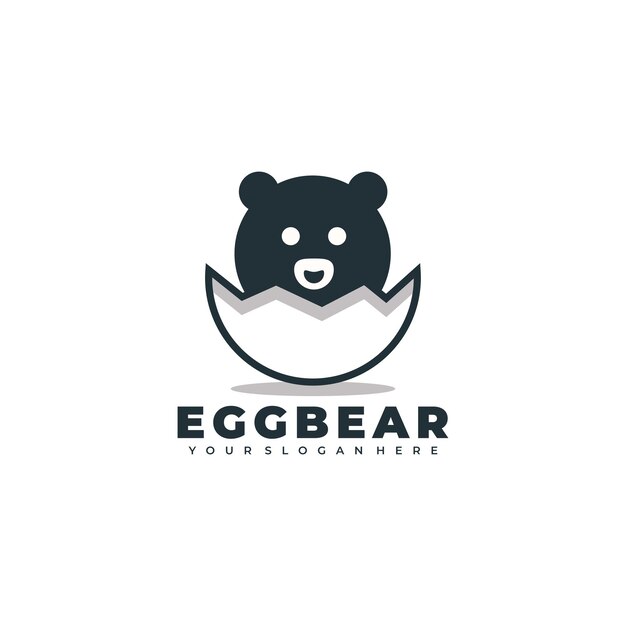 Vector egg bear modern logo simple