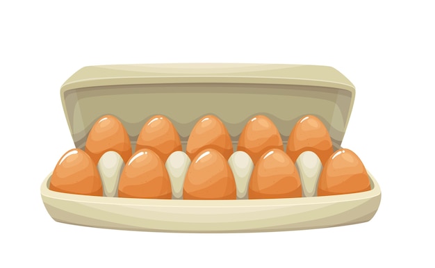 Chicken eggs are fresh in a cardboard package on transparent background PNG  - Similar PNG