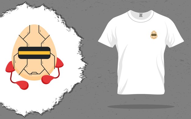 Tシャツ印刷用の卵ボクシングロボットデザイン