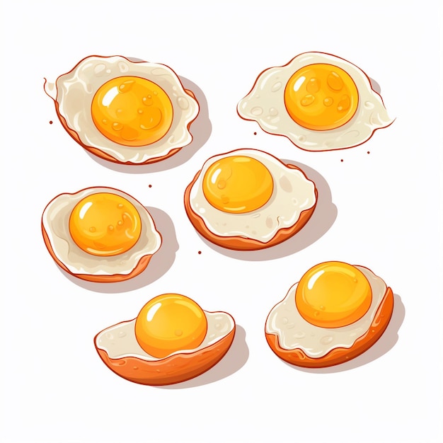 Egg breakfast illustration vector food cooking meal morning yolk healthy fried eat prote