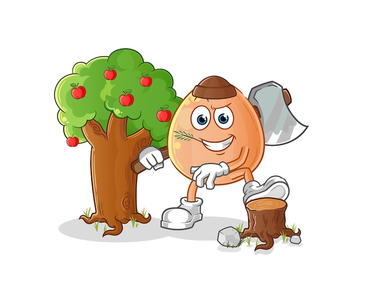 Vector egg carpenter illustration character vector