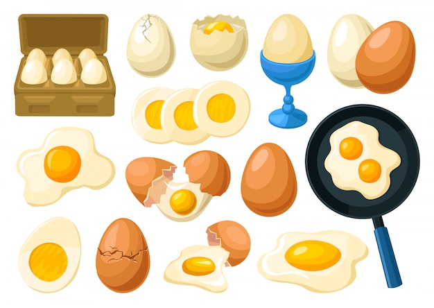 Vector egg cartoon set