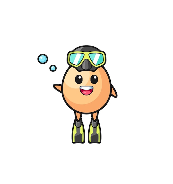 The egg diver cartoon character , cute design