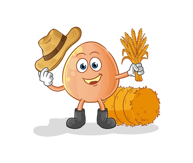 Egg farmer mascot cartoon vector