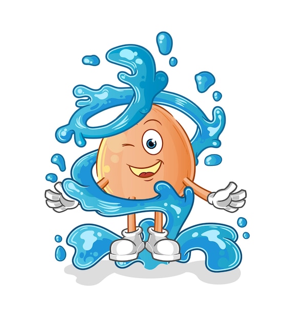 Egg fresh with water mascot cartoon vector