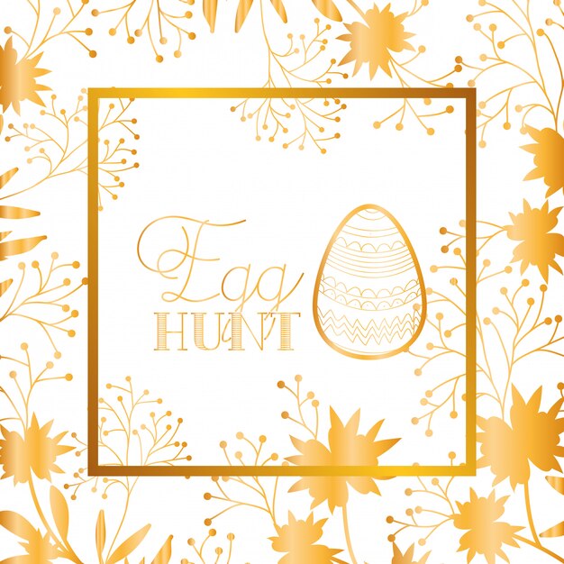egg hunt label isolated icon