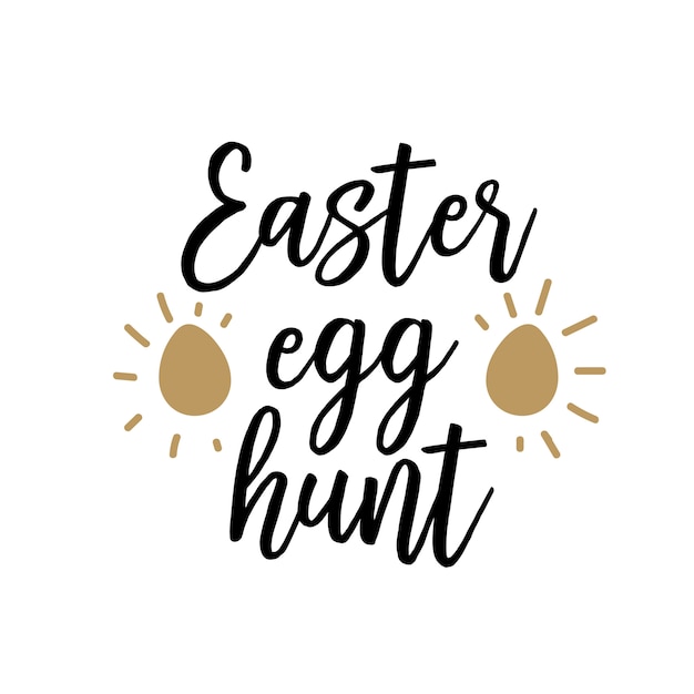 Egg hunt lettering with new life symbol