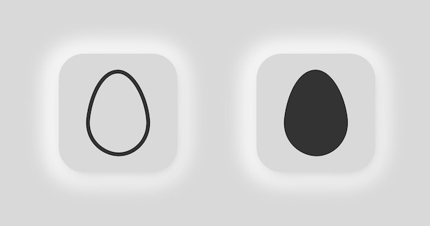 Egg icon black and white natural object symbol sign kid chicken vector