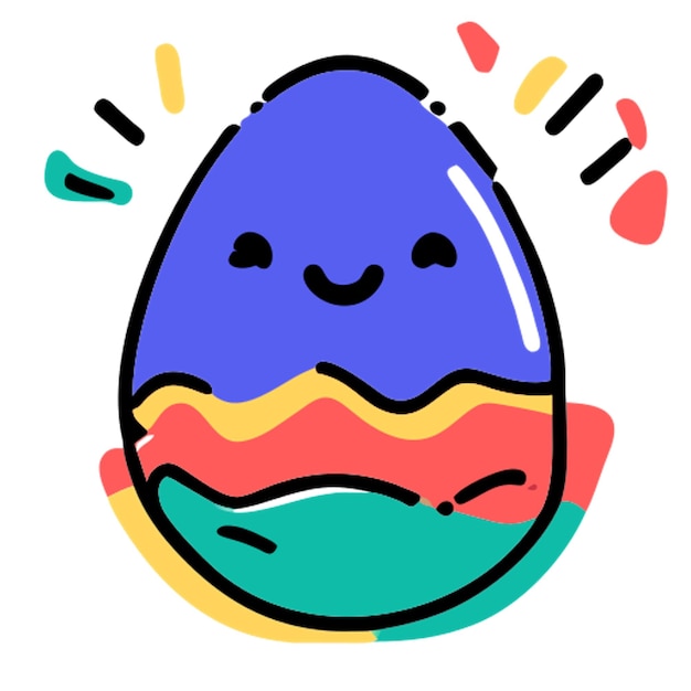 Vector egg icon doodle offset fill