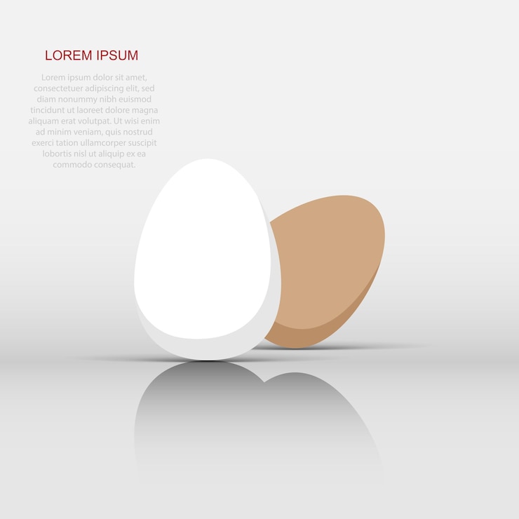 Vector egg icon in flat style eggshell sign illustration pictogram chicken business concept