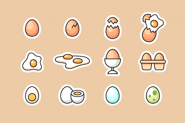 Egg icon set