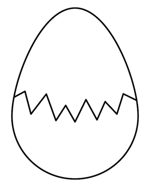 Vector the egg is broken the eggshell is cracked in the middle of the egg chicken egg with a zigzag split