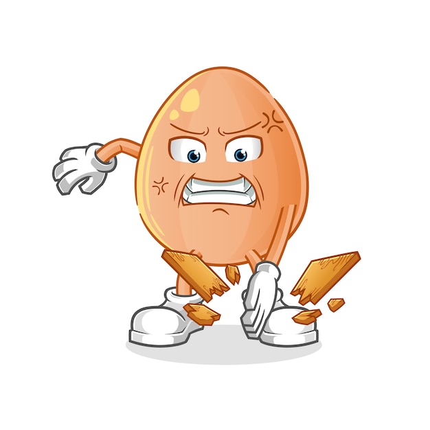 Egg karate mascot cartoon