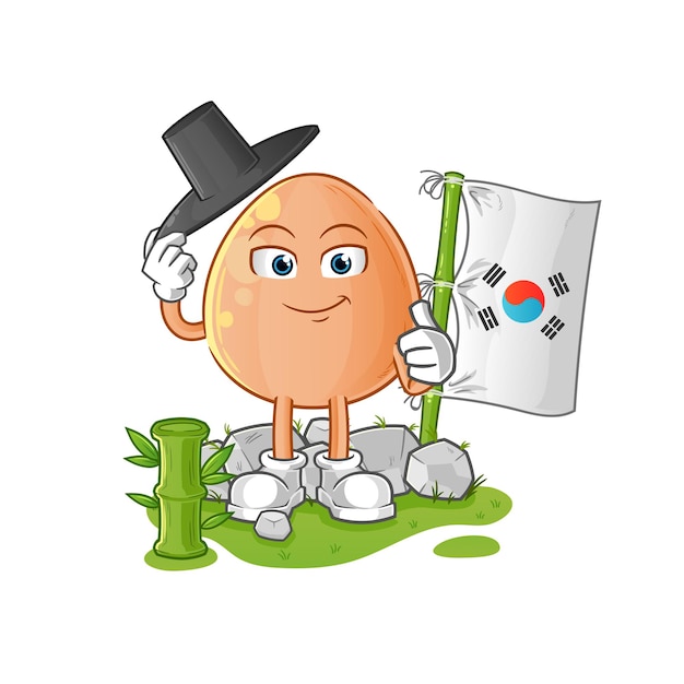 Egg korean character cartoon mascot vector