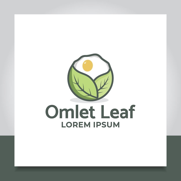 egg leaf logo design playful natural fresh food