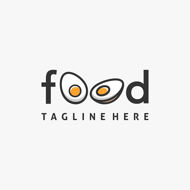 Vettore uovo nel logotipo per la progettazione del logo alimentare