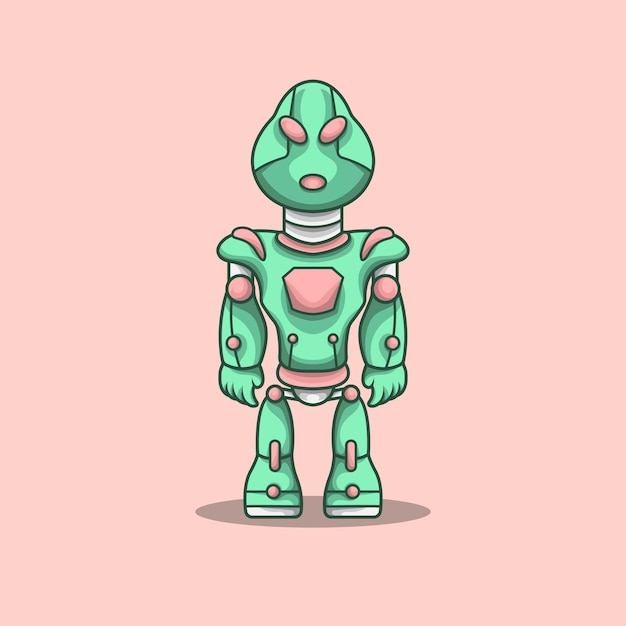 Vector egg man mascotte robot mecha