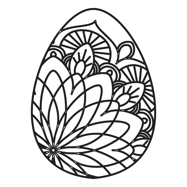 Egg mandala coloring