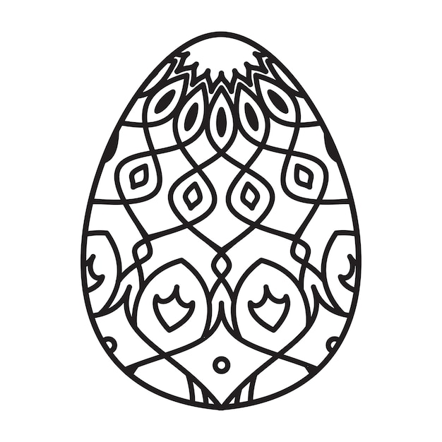 Vector egg mandala coloring