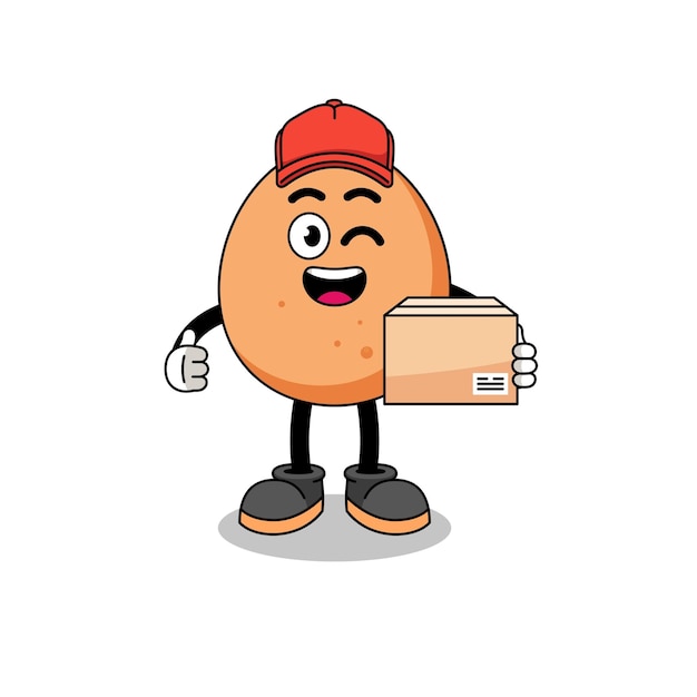 Egg mascot cartoon as an courier character design