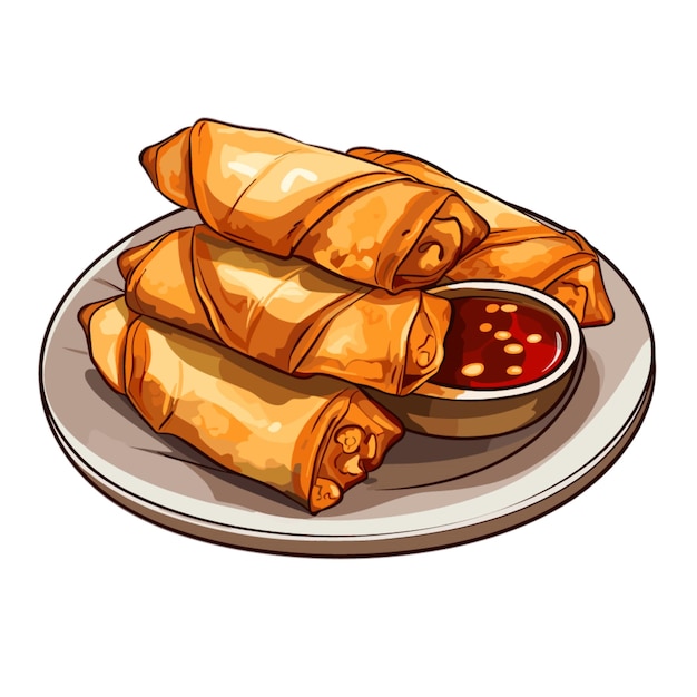 Premium Vector Egg rolls vector on white background