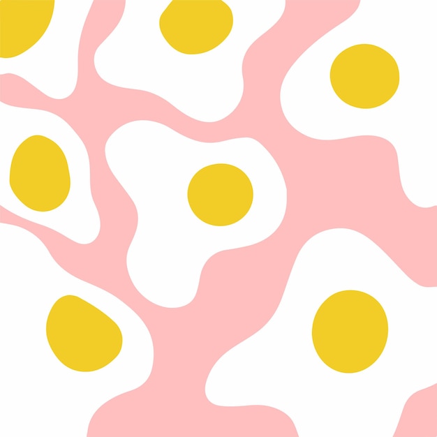 Egg seamless pattern aesthetic food background vector illustration